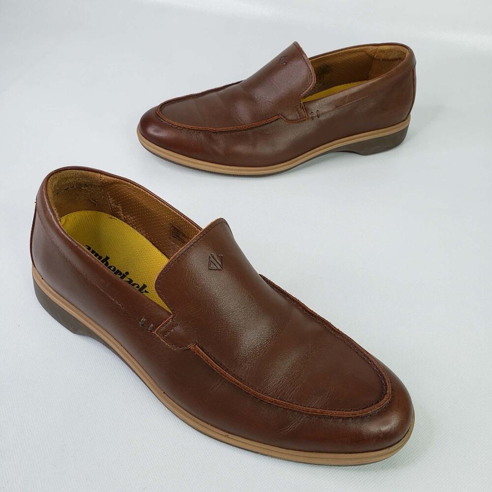Amberjack The Loafer Men’s Dress Shoe In Chestnut Brown Leather Size 10.5
